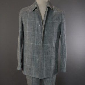 Steel Grey Linen-Wool with Glencheck 2 Piece Casual Suit / UNWORN 38